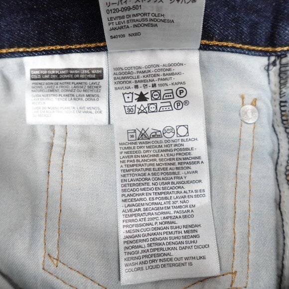 NEW Levi's 505 Jeans Men's 36x32 Straight Leg 100% Cotton Dark Wash Regular Fit - Picture 8 of 14